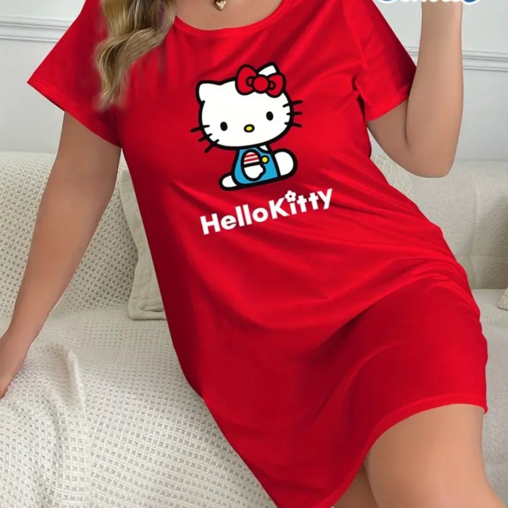 Hello Kitty Red Short Sleeve Nightshirt - Picture 6 of 6